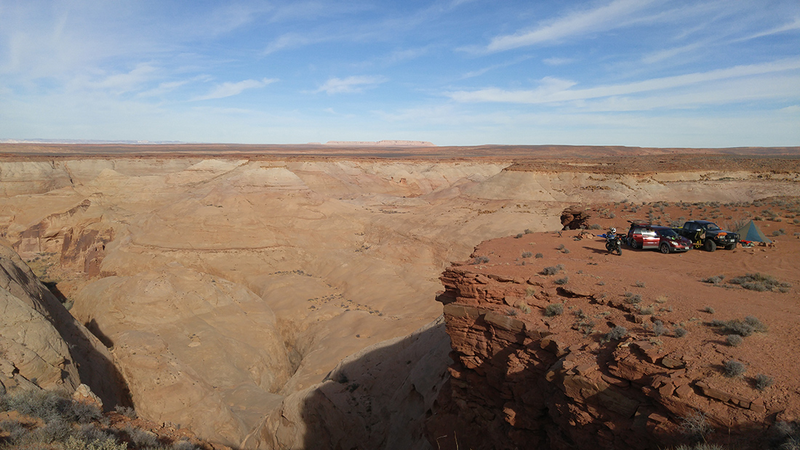 San Rafael Swell just barely noticeable on the horizon